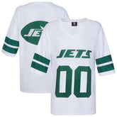 New York Jets Cuce Women's Rhinestone V-Neck Tunic - White cheap