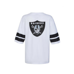 Las Vegas Raiders Cuce Women's Rhinestone V-Neck Tunic - White sale