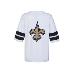 New Orleans Saints Cuce Women's Rhinestone V-Neck Tunic - White sale