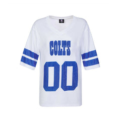Indianapolis Colts Cuce Women's Rhinestone V-Neck Tunic - White cheap