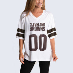 Cleveland Browns Cuce Women's Rhinestone V-Neck Tunic - White online