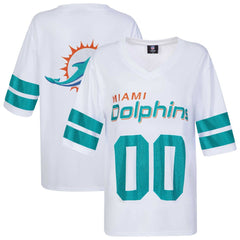 Miami Dolphins Cuce Women's Rhinestone V-Neck Tunic - White on sale