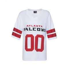 Atlanta Falcons Cuce Women's Rhinestone V-Neck Tunic - White for sale