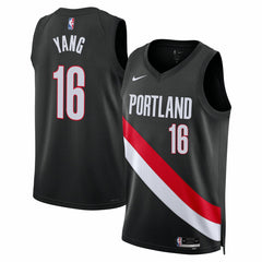 Yang Hansen Portland Trail Blazers Unisex Swingman Jersey - Icon Edition - Black | Nike shop