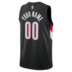 Portland Trail Blazers Unisex Swingman Custom Jersey - Icon Edition - Black | Nike cheap