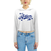 Josh Allen Buffalo Bills Majestic Threads Women's Glitter Wordmark Hoodie - White sale