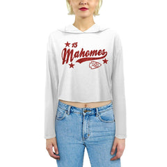 Patrick Mahomes Kansas City Chiefs Majestic Threads Women's Glitter Wordmark Hoodie - White outlet