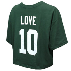 Jordan Love Green Bay Packers Majestic Threads Women's Swarovski Crystals Boxy Cropped Name & Number T-Shirt - Green discount