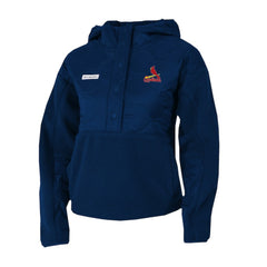 St. Louis Cardinals Women's Cloud Point Hooded Fleece Half-Snap Pullover Jacket - Navy | Columbia