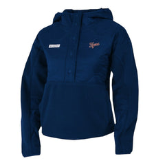 Detroit Tigers Women's Cloud Point Hooded Fleece Half-Snap Pullover Jacket - Navy | Columbia
