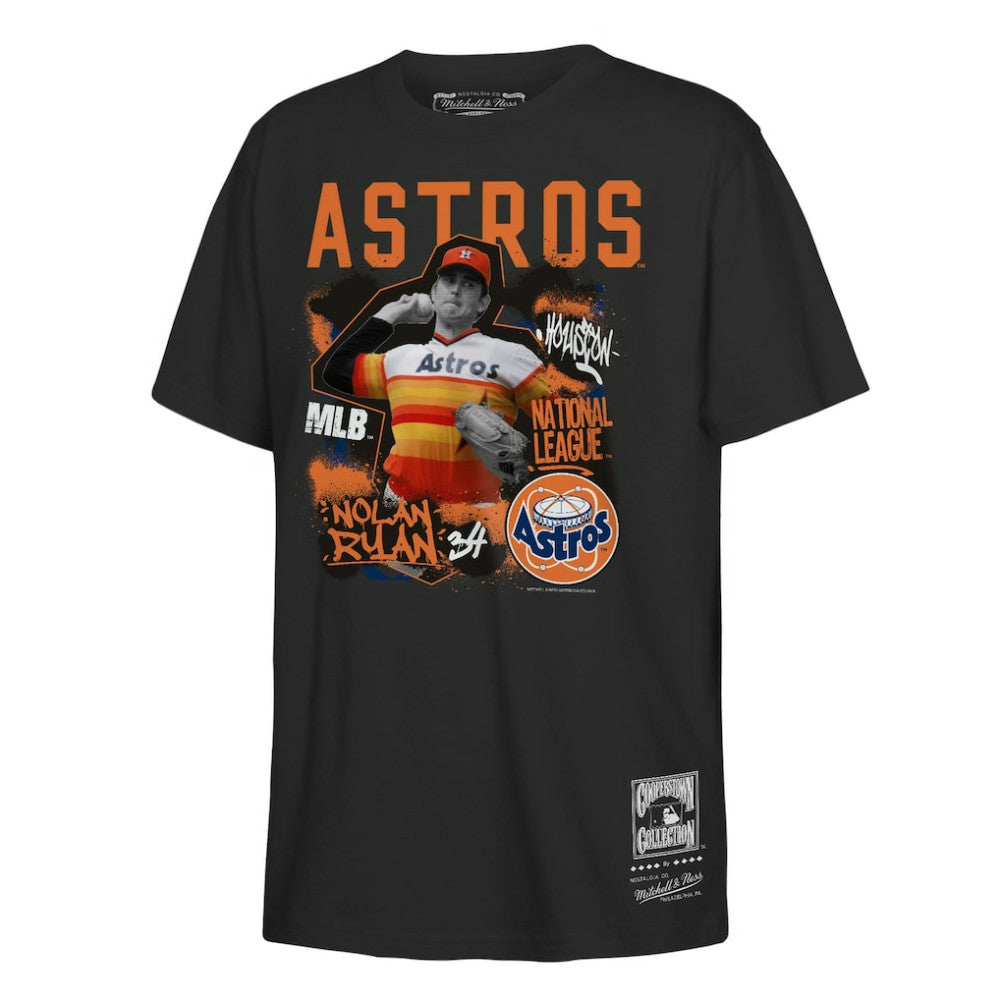 Nolan Ryan Houston Astros Youth Cooperstown Star Moment T-Shirt - Black | Mitchell & Ness