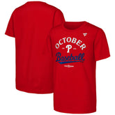 Philadelphia Phillies Youth 2025 MLB Postseason Locker Room T-Shirt - Red