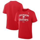 Philadelphia Phillies Youth 2025 NL East Division Champions Locker Room T-Shirt - Red