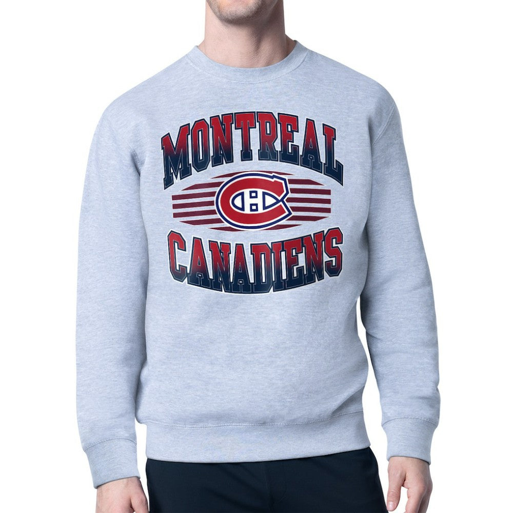 Montreal Canadiens Starter Team Grit Graphic Fleece Pullover Sweatshirt Gray