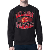 Calgary Flames Starter Team Grit Graphic Fleece Pullover Sweatshirt Black