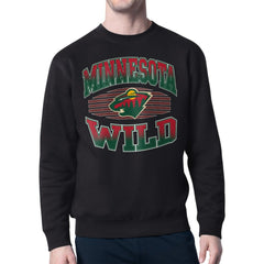 Minnesota Wild Starter Team Grit Graphic Fleece Pullover Sweatshirt Black