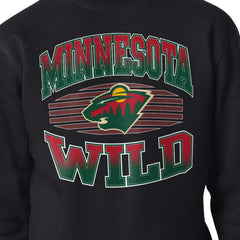 Minnesota Wild Starter Team Grit Graphic Fleece Pullover Sweatshirt Black