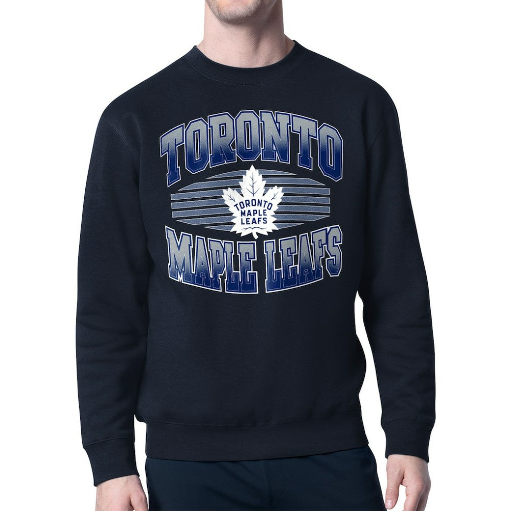 Toronto Maple Leafs Starter Team Grit Graphic Fleece Pullover Sweatshirt Navy