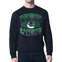 Vancouver Canucks Starter Team Grit Graphic Fleece Pullover Sweatshirt Navy