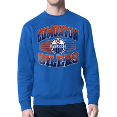 Edmonton Oilers Starter Team Grit Graphic Fleece Pullover Sweatshirt Royal