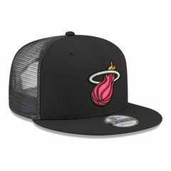 Miami Heat Core Logo Meshback 9FIFTY Snapback Hat - Black | New Era sale