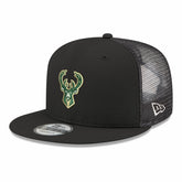 Milwaukee Bucks Core Logo Meshback 9FIFTY Snapback Hat - Black | New Era online