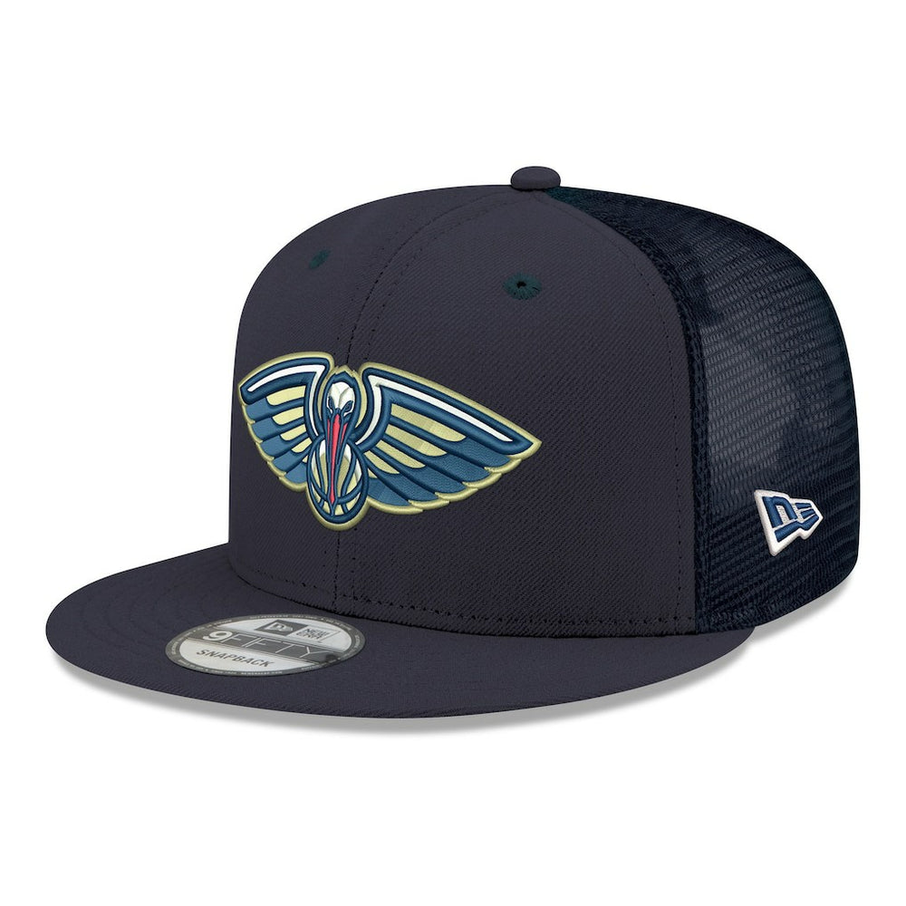 New Orleans Pelicans Core Logo Meshback 9FIFTY Snapback Hat - Navy | New Era outlet