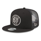 Brooklyn Nets Core Logo Meshback 9FIFTY Snapback Hat - Black | New Era on sale