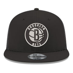 Brooklyn Nets Core Logo Meshback 9FIFTY Snapback Hat - Black | New Era on sale