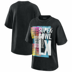 Super Bowl LX WEAR by Erin Andrews Women's Vintage Boyfriend T-Shirt - Black outlet