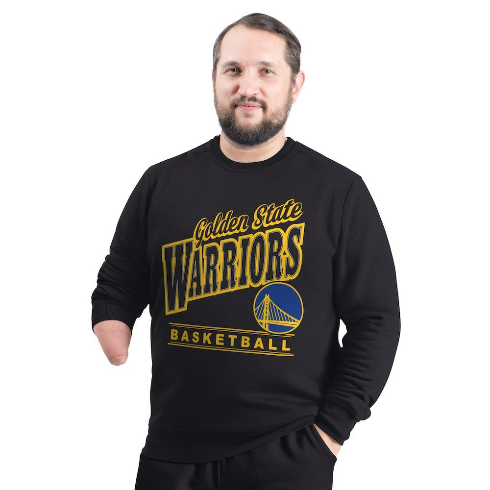 Golden State Warriors G-III Sports by Carl Banks Adaptive Headliner Fleece Crewneck Sweatshirt sale - Black cheap