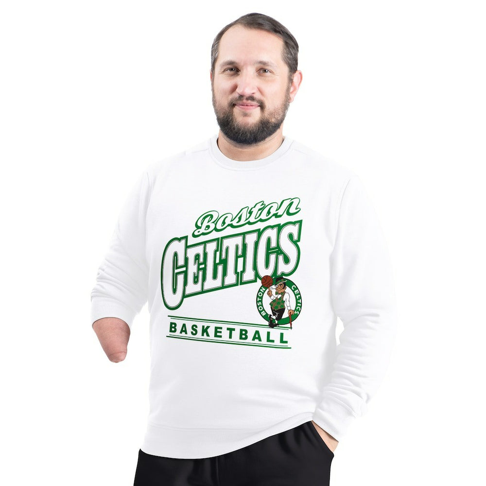 Boston Celtics G-III Sports by Carl Banks Adaptive Headliner Fleece Crewneck Sweatshirt - White online