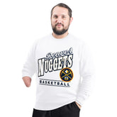 Denver Nuggets G-III Sports by Carl Banks Adaptive Headliner Fleece Crewneck Sweatshirt sale - White discount