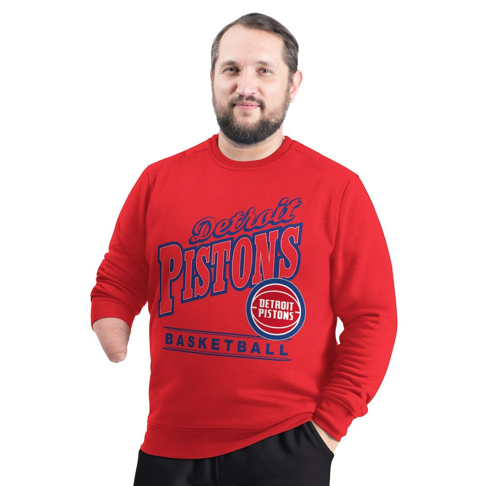 Detroit Pistons G-III Sports by Carl Banks Adaptive Headliner Fleece Crewneck Sweatshirt sale - Red for sale