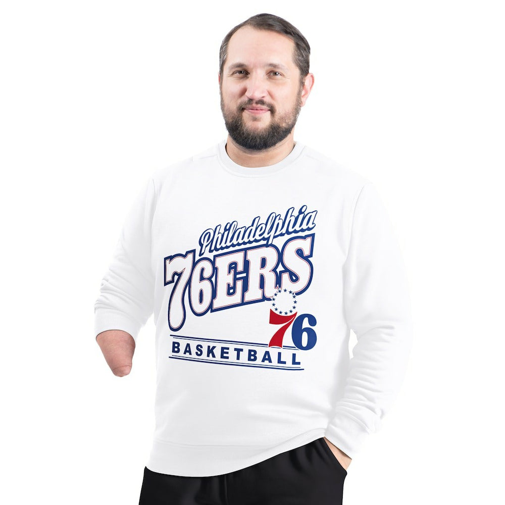 Philadelphia 76ers G-III Sports by Carl Banks Adaptive Headliner Fleece Crewneck Sweatshirt - White shop