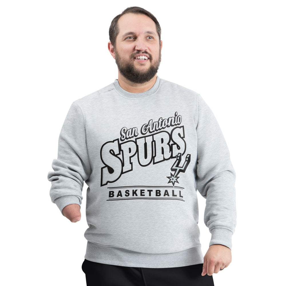 San Antonio Spurs G-III Sports by Carl Banks Adaptive Headliner Fleece Crewneck Sweatshirt - Gray for sale