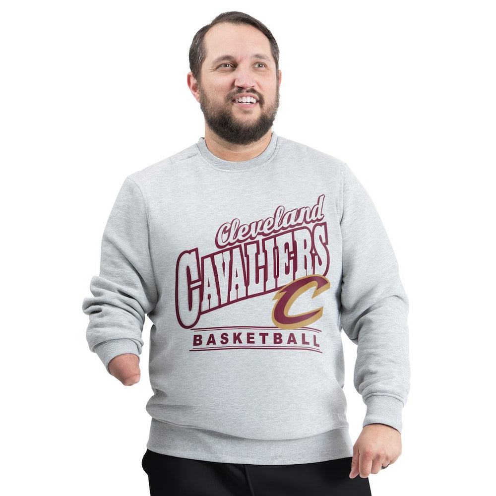 Cleveland Cavaliers G-III Sports by Carl Banks Adaptive Headliner Fleece Crewneck Sweatshirt sale - Gray for sale