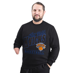 New York Knicks G-III Sports by Carl Banks Adaptive Headliner Fleece Crewneck Sweatshirt - Black cheap