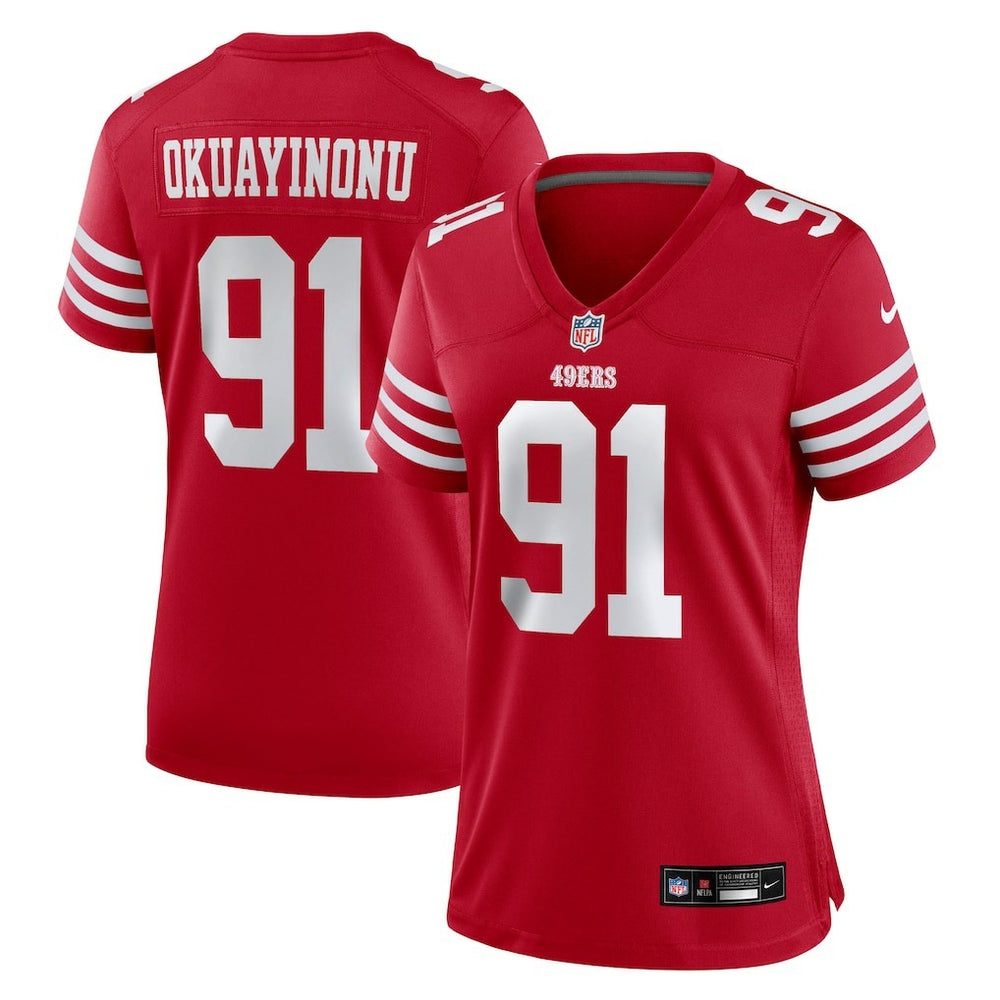 Sam Okuayinonu San Francisco 49ers Women's Team Game Jersey - Scarlet | Nike outlet