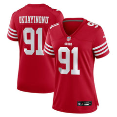 Sam Okuayinonu San Francisco 49ers Women's Team Game Jersey - Scarlet | Nike outlet