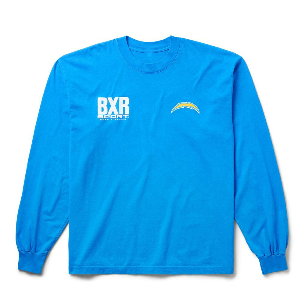 Los Angeles Chargers Born x Raised Unisex Long Sleeve Local T-Shirt - Powder Blue discount