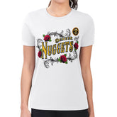 Denver Nuggets G-III 4Her by Carl Banks Women's Super-Slim Fit Lightweight Roses Crew Neck T-Shirt sale - White for sale