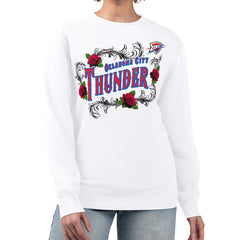 Oklahoma City Thunder G-III 4Her by Carl Banks Women's Roses Fleece Tri-Blend Sweatshirt - White cheap