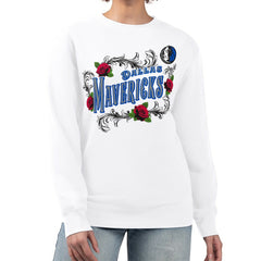 Dallas Mavericks G-III 4Her by Carl Banks Women's Roses Fleece Tri-Blend Sweatshirt sale - White on sale