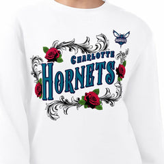 Charlotte Hornets G-III 4Her by Carl Banks Women's Roses Fleece Tri-Blend Sweatshirt - White shop