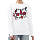LA Clippers G-III 4Her by Carl Banks Women's Roses Fleece Tri-Blend Sweatshirt - White for sale