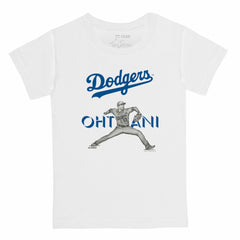 Shohei Ohtani Los Angeles Dodgers Tiny Turnip Youth Pitch Graphic T-Shirt - White