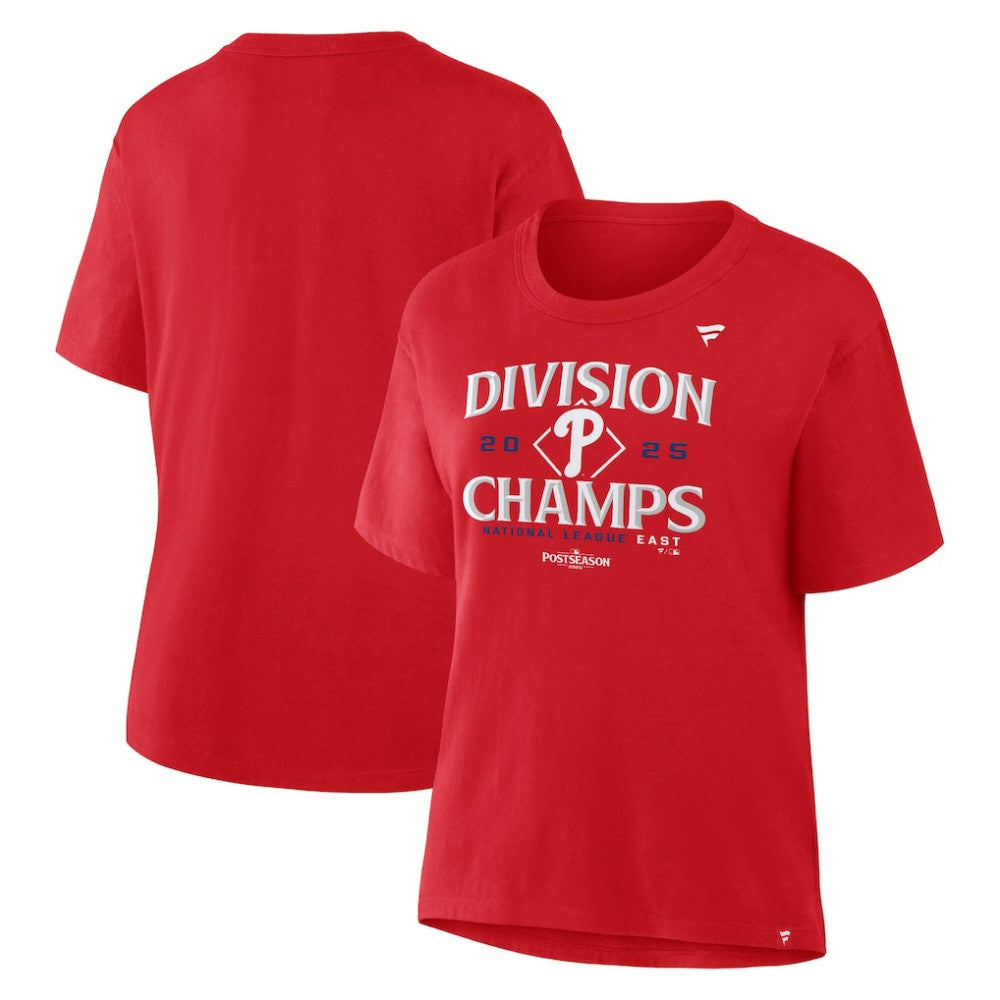 Philadelphia Phillies Women's 2025 NL East Division Champions Locker Room Plus Size T-Shirt - Red