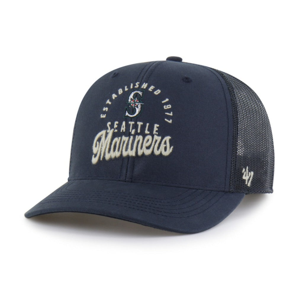 Seattle Mariners Pitstop Trucker Adjustable Hat - Navy | 47 brand