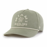 Miami Marlins Canyon Ranchero Hitch Adjustable Hat - Olive | 47 brand